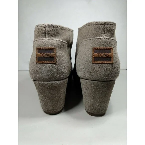 TOMS Kala Women's 3" Wedge Heel Lace Up Bootie Size 10 Taupe Desert - Picture 4 of 9